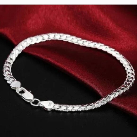 NEW 2pcs Set - 16" 925 STERLING SILVER FLAT SNAKE CHAIN NECKLACE & 8" BRACELET - Picture 3 of 14
